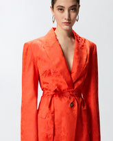 Giacca kimono in jacquard floreale - | Pinko