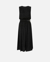 Abito midi smanicato in jacquard floreale con cintura - | Pinko