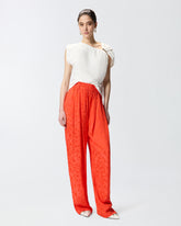Pantaloni in jacquard floreale - | Pinko