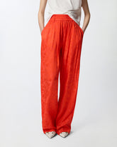 Pantaloni in jacquard floreale - | Pinko
