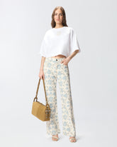 Cropped T-shirt with Love Birds embroidery - White | Pinko