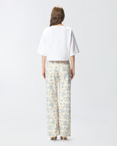 Cropped T-shirt with Love Birds embroidery - White | Pinko
