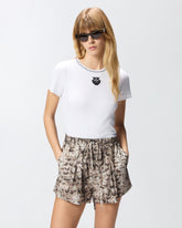 T-shirt a costine con ricamo Love Birds - | Pinko