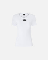 T-shirt en maille côtelée avec broderie Love Birds - | Pinko