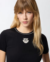 T-shirt a costine con ricamo Love Birds - | Pinko