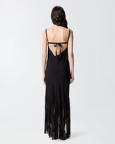 Abito lungo sottoveste con frange - | Pinko