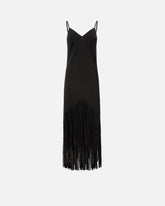 Abito lungo sottoveste con frange - | Pinko