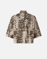 Camicia cropped stampata con dettagli metallici - | Pinko