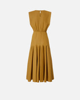 Robe midi plissée sans manches à découpe - | Pinko