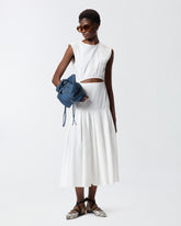 Abito midi smanicato con pieghe e cut-out - | Pinko