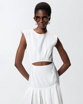 Abito midi smanicato con pieghe e cut-out - | Pinko