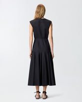 Abito midi smanicato con pieghe e cut-out - | Pinko