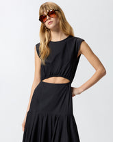 Abito midi smanicato con pieghe e cut-out - | Pinko