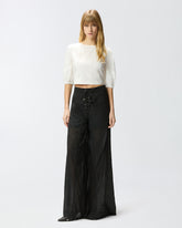 Blusa cropped con schiena scoperta - | Pinko