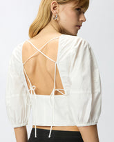 Blusa cropped con schiena scoperta - | Pinko