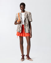 Short skirt with gathering and drawstring - | Pinko