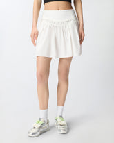 Falda corta con frunces y cordón ajustable - | Pinko