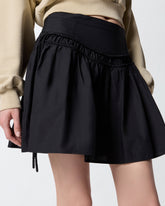 Short skirt with gathering and drawstring - | Pinko