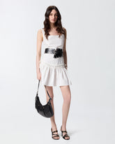 Robe courte froncée avec cordon de serrage - | Pinko