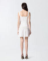 Vestido corto con frunces y cordón ajustable - | Pinko