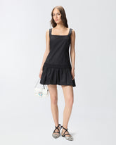 Robe courte froncée avec cordon de serrage - | Pinko