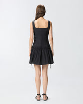 Robe courte froncée avec cordon de serrage - | Pinko