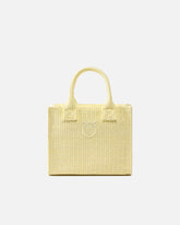 Borsa shopper piccola Beach in rafia con logo Love Birds - | Pinko