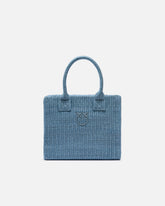 Beach small shopping tote in raffia with Love Birds logo - | Pinko