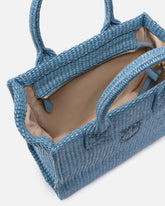 Beach small shopping tote in raffia with Love Birds logo - | Pinko