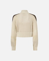 Felpa cropped traforata con bande - | Pinko