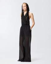 Long playsuit with hood and sheer details - | Pinko