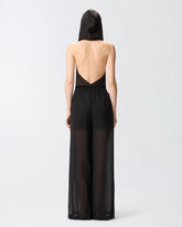 Long playsuit with hood and sheer details - | Pinko