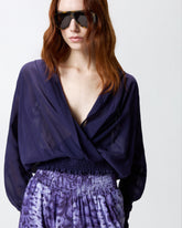 Blusa cropped con cappuccio e trasparenze - | Pinko