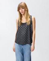 Débardeur en maille filet à sequins miroirs - | Pinko
