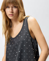Débardeur en maille filet à sequins miroirs - | Pinko