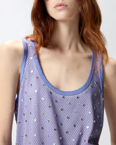Mesh vest top with mirror detail - | Pinko