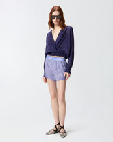 Mesh shorts with mirror detail - | Pinko
