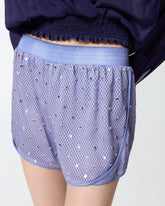 Mesh shorts with mirror detail - | Pinko
