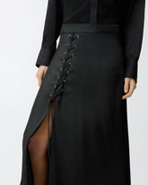 Long skirt with slit and laces - | Pinko