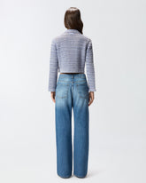 Cardigan cropped a maglia grossa e trecce - | Pinko