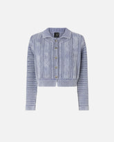 Cardigan cropped a maglia grossa e trecce - | Pinko
