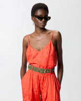 Top corto jacquard con spalline sottili - | Pinko
