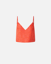 Top corto de tejido jacquard con tirantes finos - | Pinko
