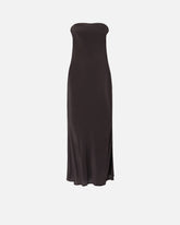 Long bandeau dress in viscose and silk crêpe de chine - | Pinko