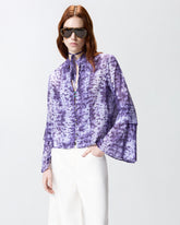 Blusa con stampa snake e bottoni gioiello - | Pinko
