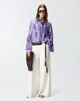 Blusa con stampa snake e bottoni gioiello - | Pinko