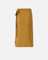 Calf-length wrap skirt with fringing - | Pinko