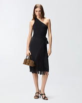 Gonna a portafoglio longuette con frange - | Pinko