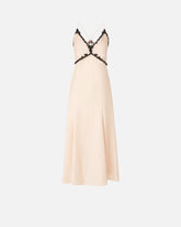 Abito lungo con inserti in pizzo - | Pinko