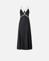 Abito lungo con inserti in pizzo - | Pinko